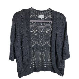 JM Collection Black Knit 3/4 Bolero Cardigan